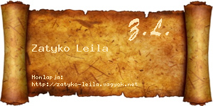 Zatyko Leila névjegykártya